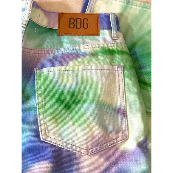 Womens Tie-Dye  28" High-Waist Denim Pants By BDG Urban Outfitters - Picture 9 of 13